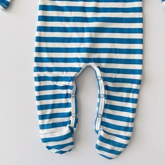 NWT Kate Quinn Organics Mediterranean Stripe Baby Footie 6-9 months - Picture 3 of 6